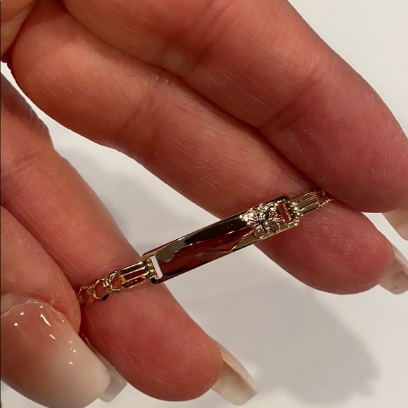 Girls 14k Gold Butterfly ID Bracelet 6 inches - Picture 10 of 15